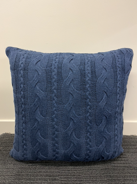 Cable Knit Cushion - Navy - 50