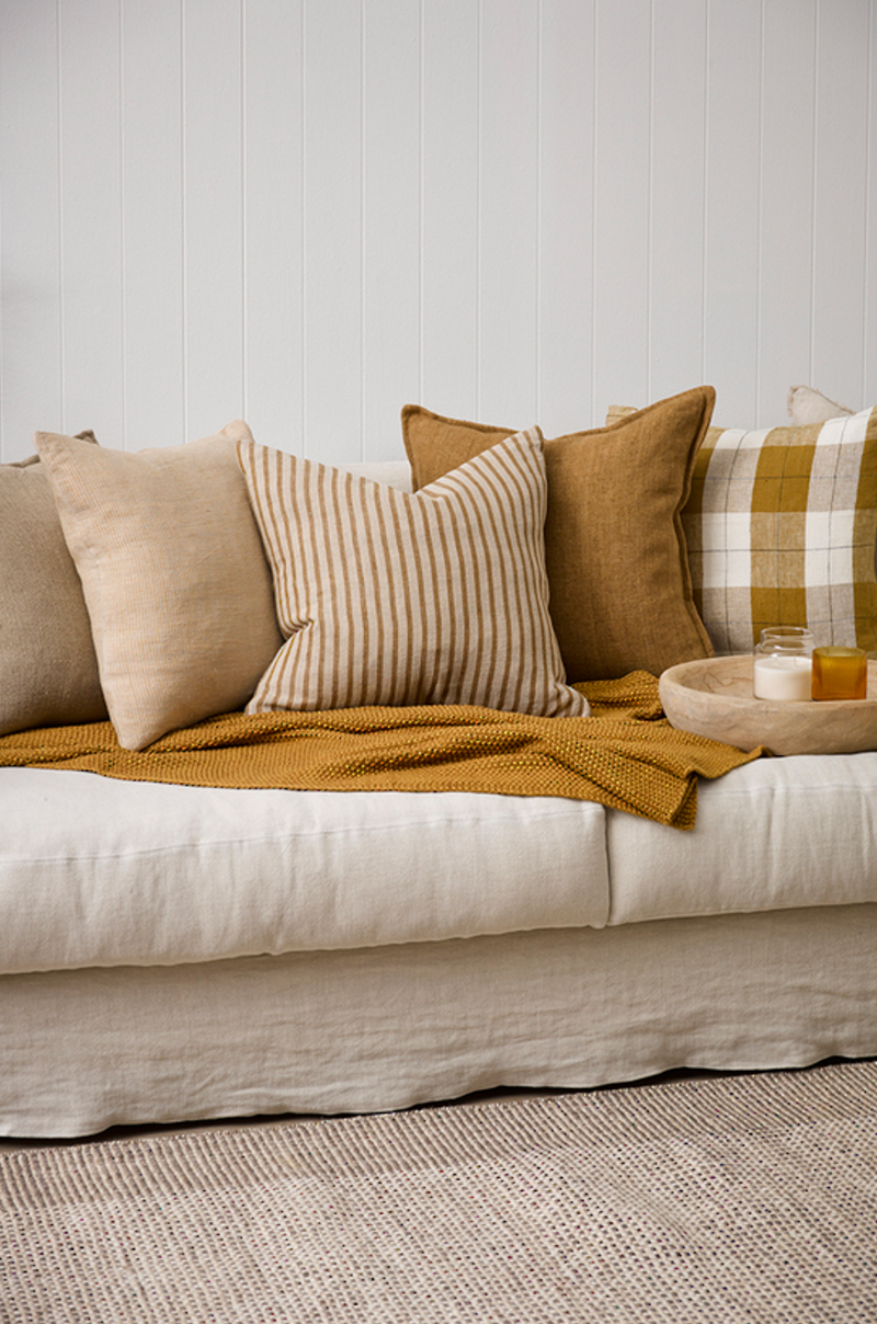 Spencer Cushion - Ochre & Natural - 50