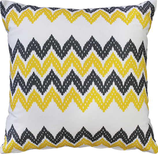 Oxford Cushion - Yellow & Grey - 45