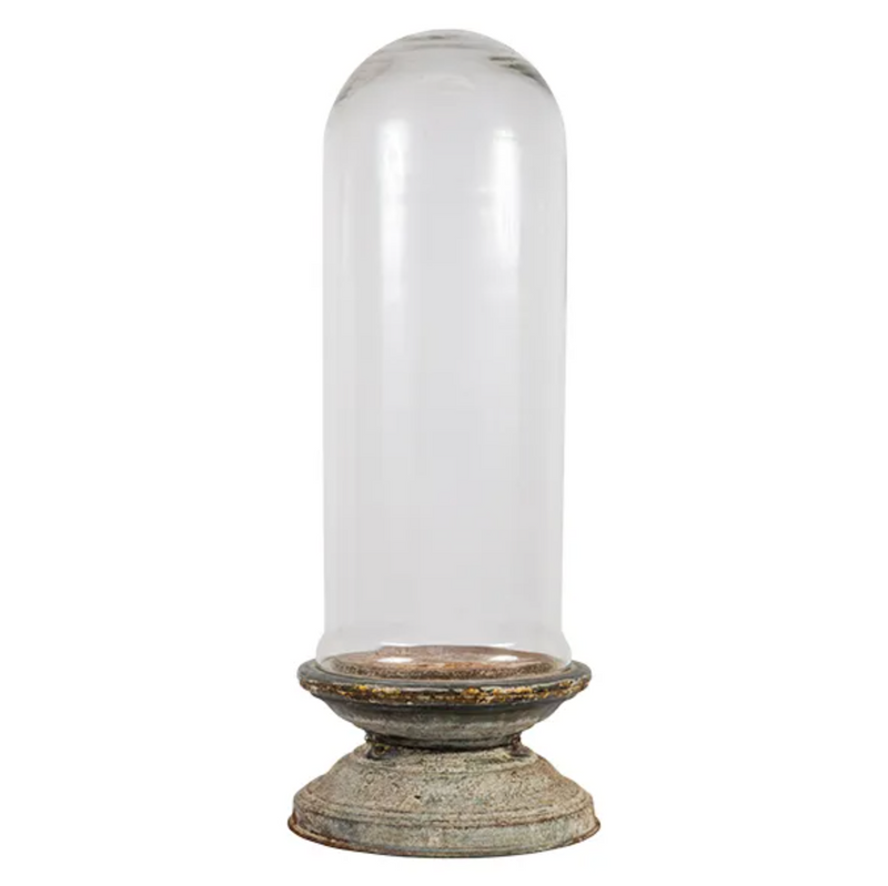 Dome on Pedestal Base - Aged Zinc - Tall