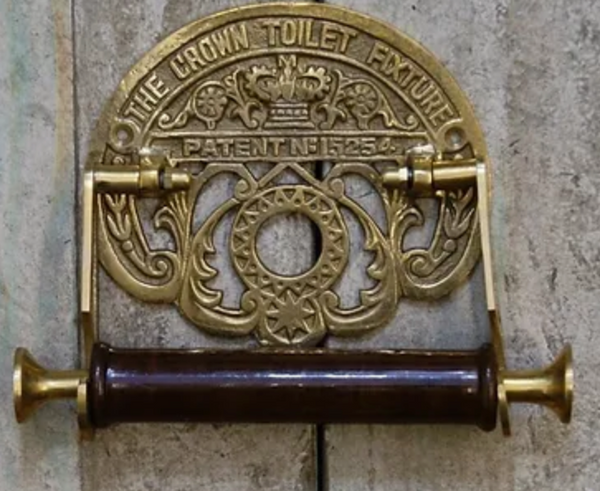 Crown Toilet Roll Holder - Solid Brass