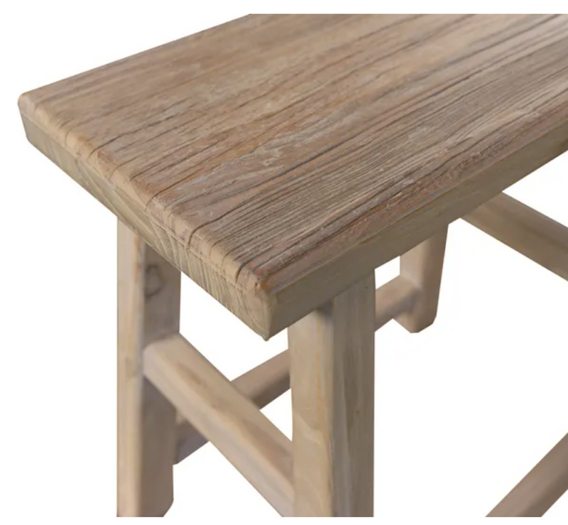 Coastal Aged Elm Rectangle Stool