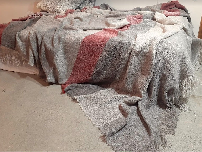Grey/Red Blanket