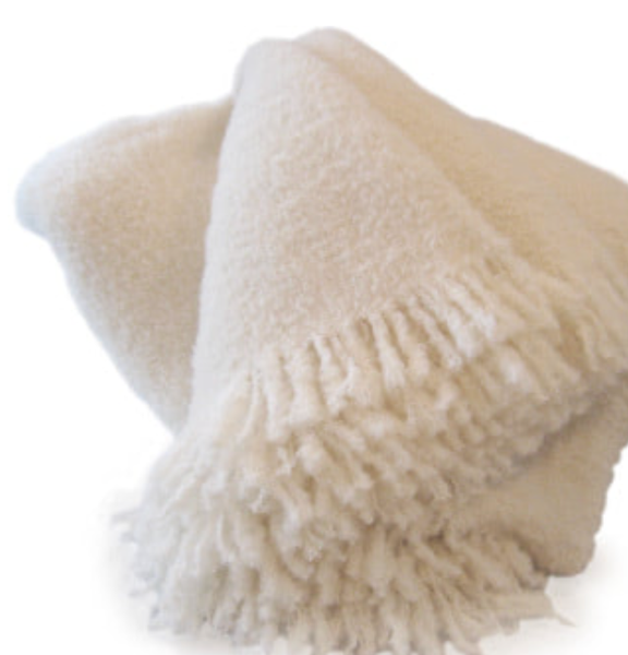 Brushed Wool and Mohair Snow Throw