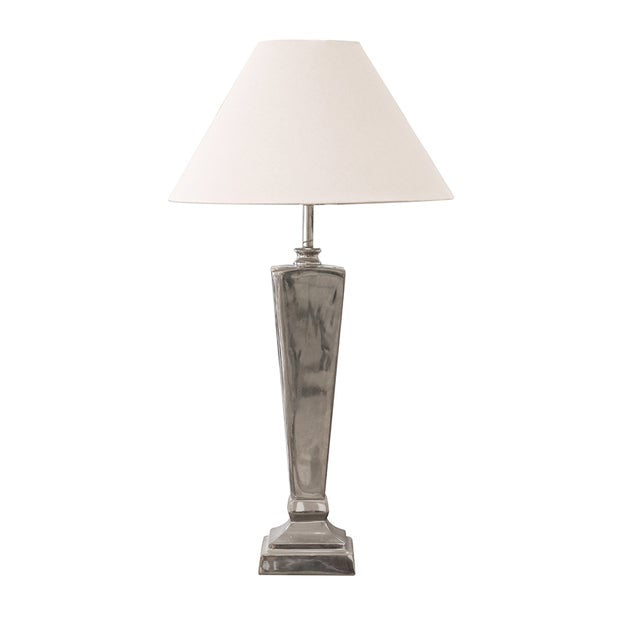 Square Tapered Lamp Base - Nickel Finish