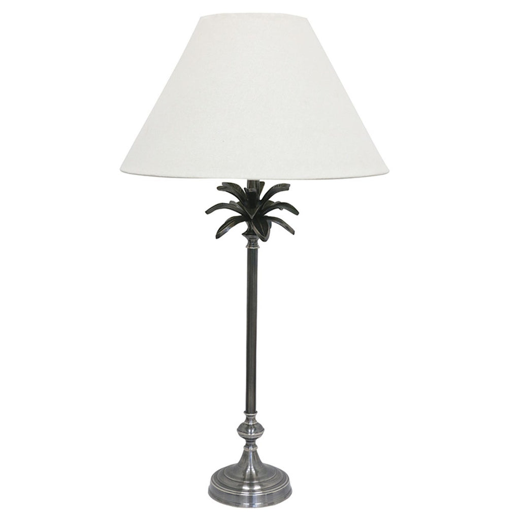 Caribbean Palm Lamp Base - Silver Finish - Tall