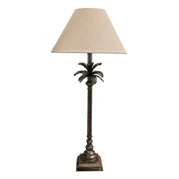 Caribbean Palm Lamp Base - Square - Dark Nickel Finish