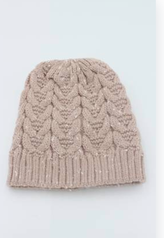 Cable Blush beanie