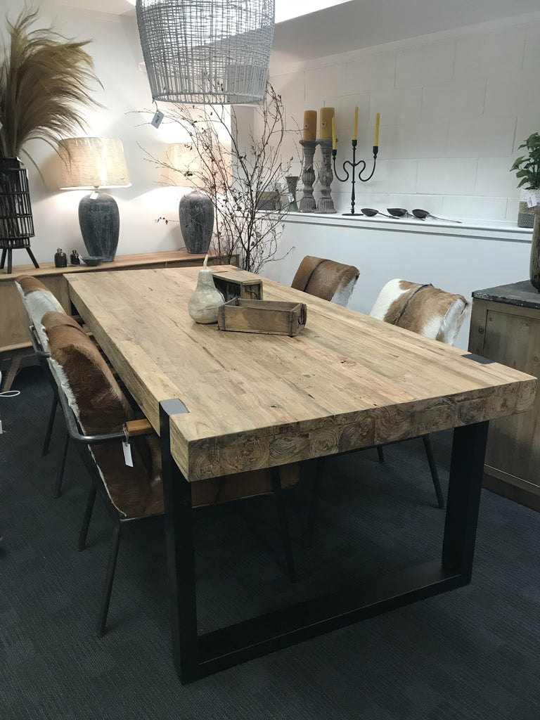 Rectangle Rustic Thick Dining Table – M.C.F Interiors