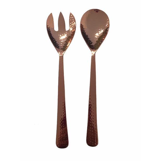 Copper Salad Servers Set