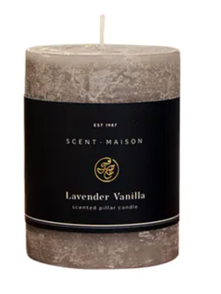 Pillar Candle Lavender Vanilla 3x4