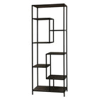 Offset Bookcase - Steel & Oak