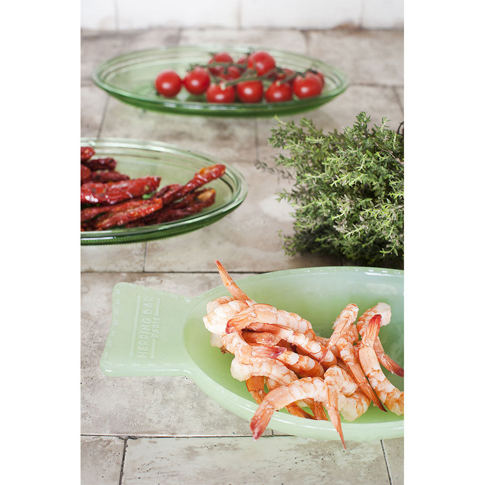Small Oval Dish - Transparent Green