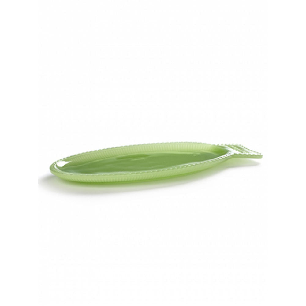 Flat Fish Dish - Jadite Green