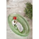 Oval Flat Dish - Transparent Green